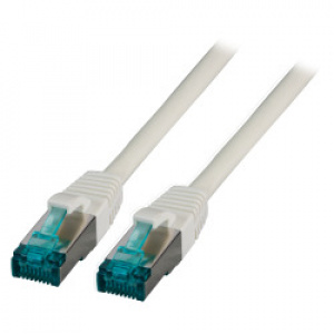 RJ45 Patch cable S/FTP, Cat. 6A, grey