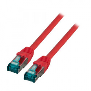 RJ45 Patch cable S/FTP, Cat. 6A, red