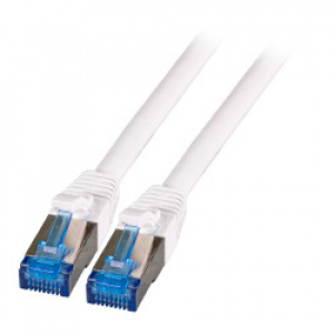 RJ45 Patchkabel S/FTP, Cat.6A, Cat.7 Raw cable TPE superflex, white